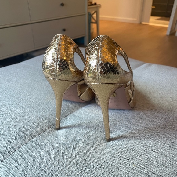 Aquazzura Gold Metallic Heels with braided detail - Picture 11 of 16